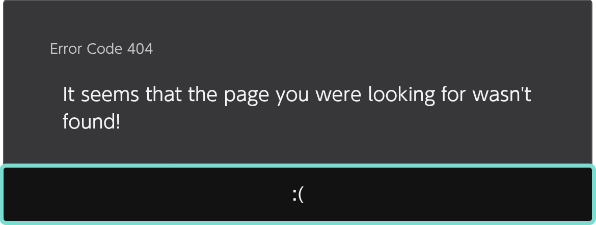 Oh No! A 404 Error!